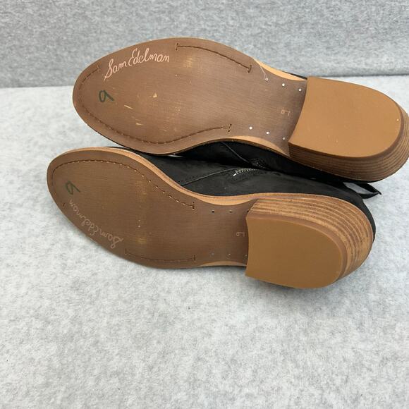 Sam Edelman Ankle Boots Dual Zipper Suede Black Women’s Size 9 - Picture 14 of 16